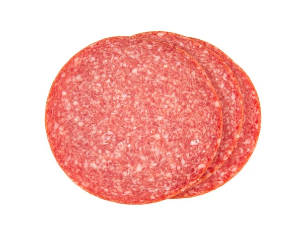 Salami Isoliert Auf Weiß — Stockfoto