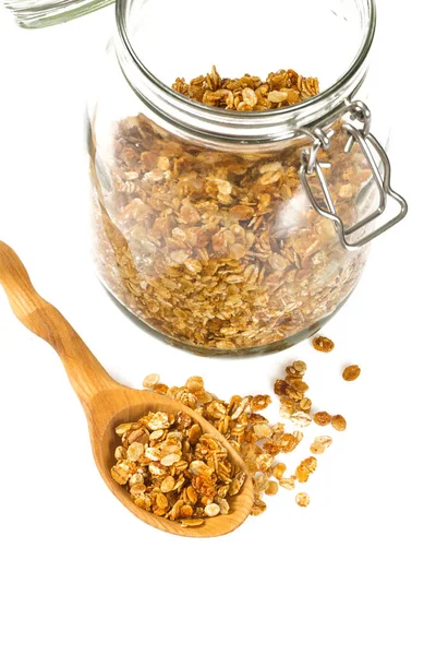 Granola Geïsoleerd Wit — Stockfoto