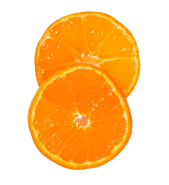 Elszigetelt Fehér Mandarin Szelet — Stock Fotó