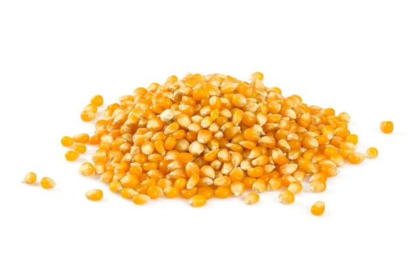 Haufen Getrockneter Bio Mais Isoliert Auf Weißem Hintergrund — Stockfoto