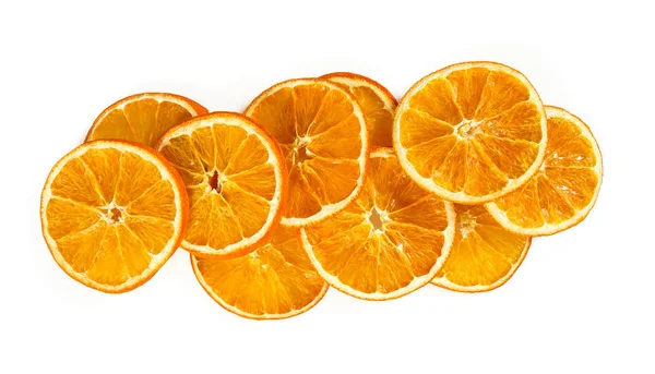 Dried Orange Slices Isolated White Background — Stock Photo, Image