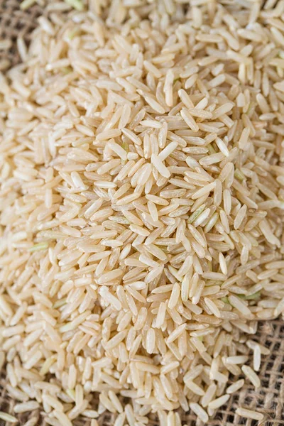 Hnědá Rýže Stěna Pozadí Zblízka — Stock fotografie