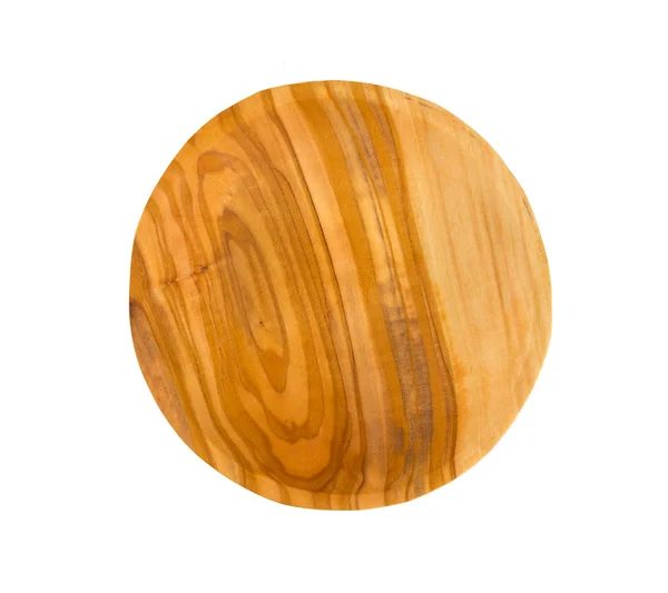 Drewniane Miski Wykonane Drewna Oliwnego Białym Tle — Zdjęcie stockowe