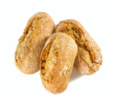 tam tahıllı ekmek beyaz üzerine