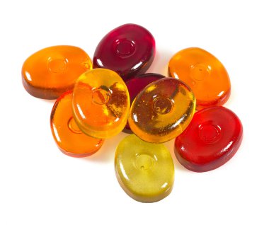 renkli meyve sert şeker beyaz izole