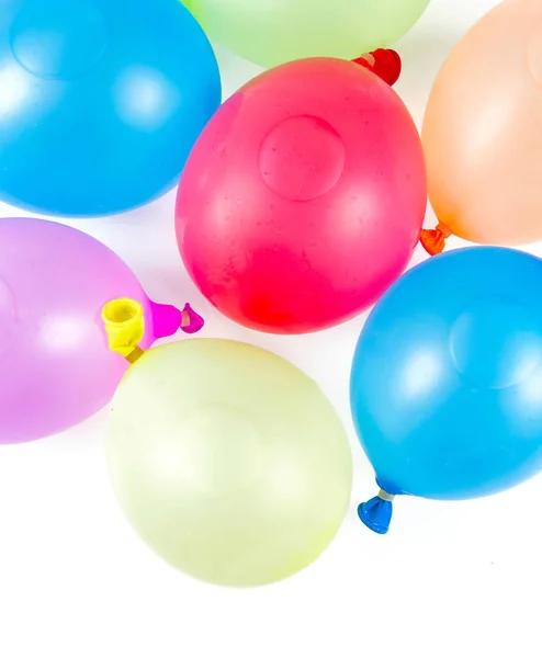 Πολύχρωμο Νερό Μπαλόνια Που Απομονώνονται Λευκό — Φωτογραφία Αρχείου
