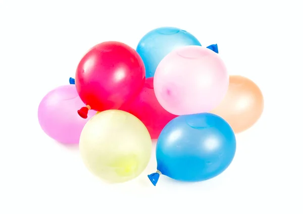 Ballons Eau Colorés Isolés Sur Blanc — Photo