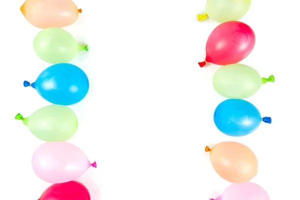 Färgglada Vattenballonger Isolerad Vit — Stockfoto