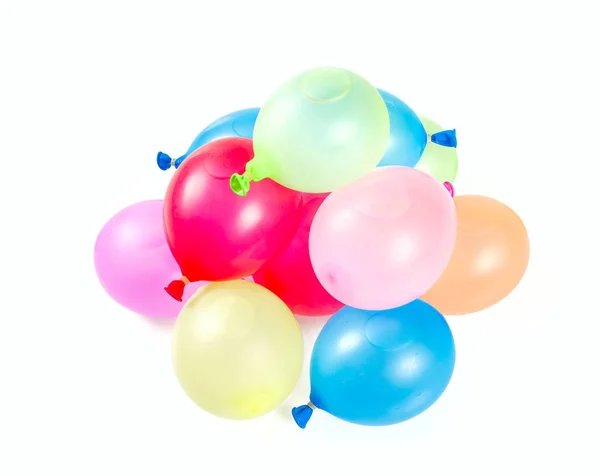 Globos Agua Colores Aislados Blanco —  Fotos de Stock