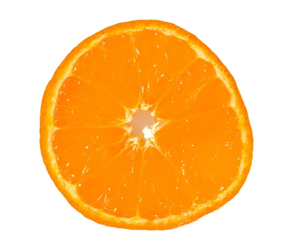 Segmenten Voor Tangerine Geïsoleerd Wit — Stockfoto