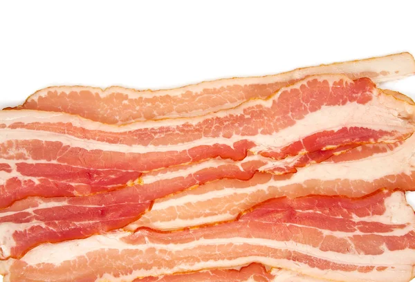 Bacon Skivor Isolerad Vit — Stockfoto