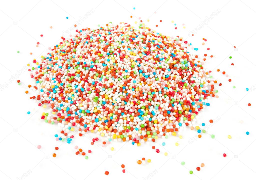 sugar sprinkles isolated on white
