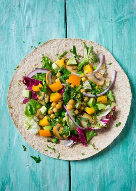 sebze kepekli tortilla saran