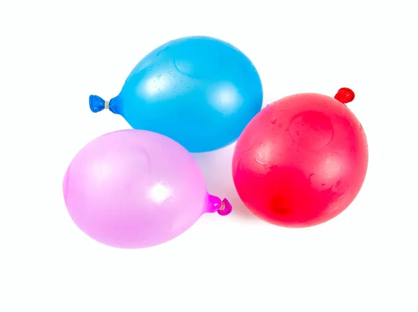 Ballons Eau Colorés Isolés Sur Blanc — Photo