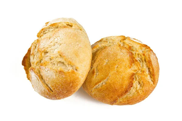 Frisches Brötchen Isoliert Auf Weiß — Stockfoto