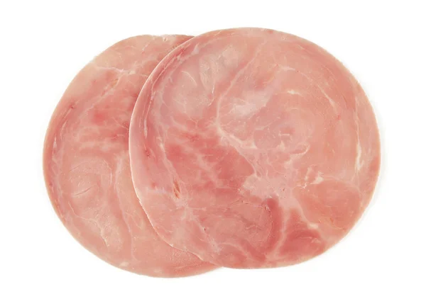 Jambon Fumé Tranché Isolé Sur Blanc — Photo