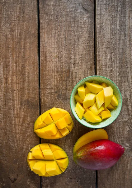 Mango Fruit Wooden Surface — Stock Photo, Image