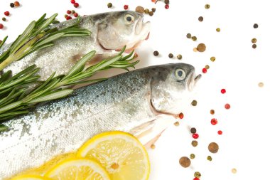 Nehir alabalığı beyaz arkaplanda izole edilmiş