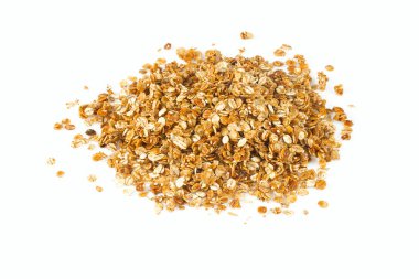 Beyaz arkaplanda yalıtılmış granola