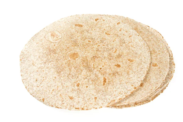 Vollkorntortilla Isoliert — Stockfoto