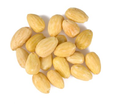 blanched almonds isolated on white clipart