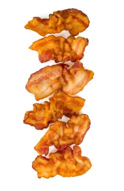 beyaz izole kızarmış domuz pastırması