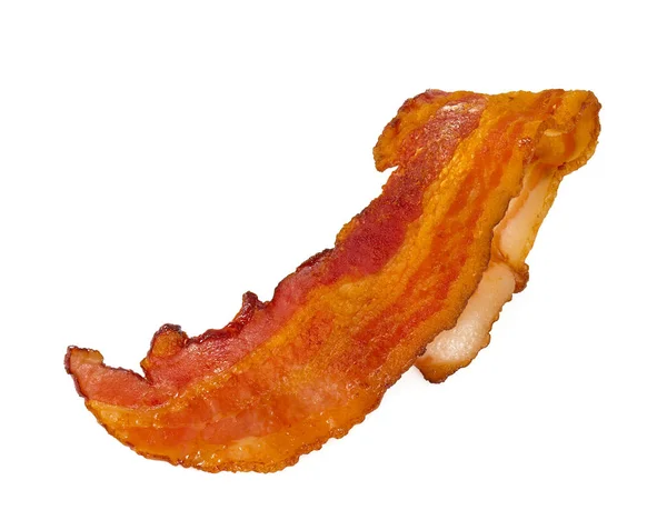 Bacon Frito Isolado Branco — Fotografia de Stock