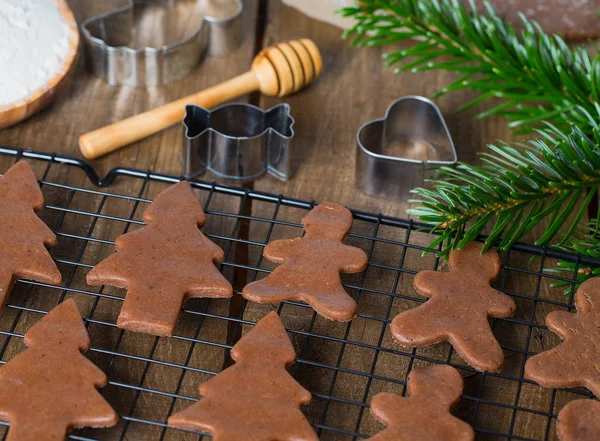 Piernika Cookie Pieczenia Zbliżenie — Zdjęcie stockowe