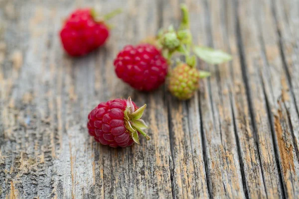 Raspberry Wooden Surface — Stock Photo, Image