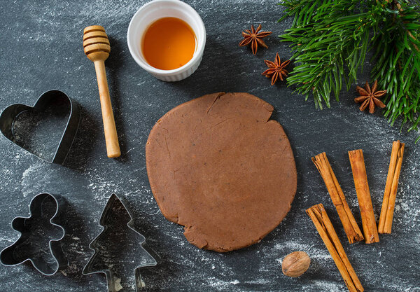 gingerbread cookie baking, close up