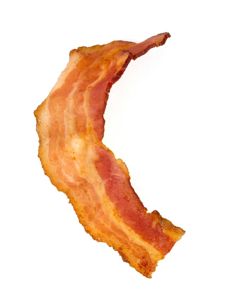 Bacon Frito Isolado Branco — Fotografia de Stock