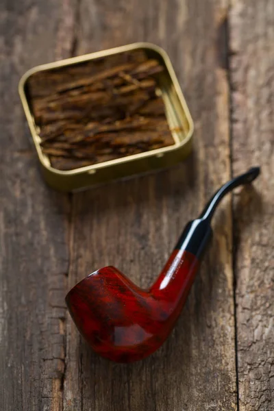 Smoking Pipe Wooden Surface — Stock Photo, Image