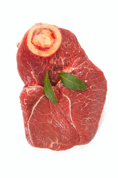 Verse Rauwe Biefstuk Geïsoleerd Witte Achtergrond — Stockfoto