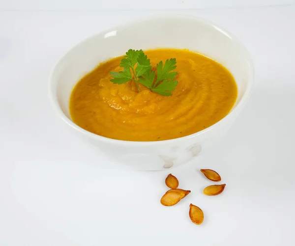 Sopa Calabaza Aislada Blanco — Foto de Stock