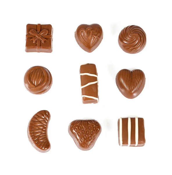 Schokoladenbonbons Isoliert Auf Weiß — Stockfoto