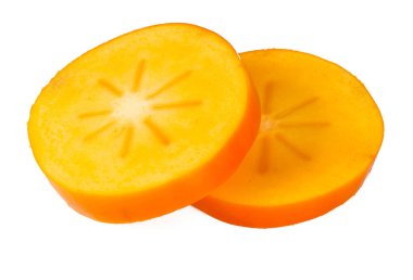 persimmon slice isolated on white clipart