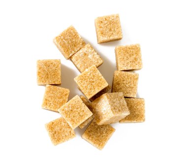 beyaz izole kahverengi şeker cubes