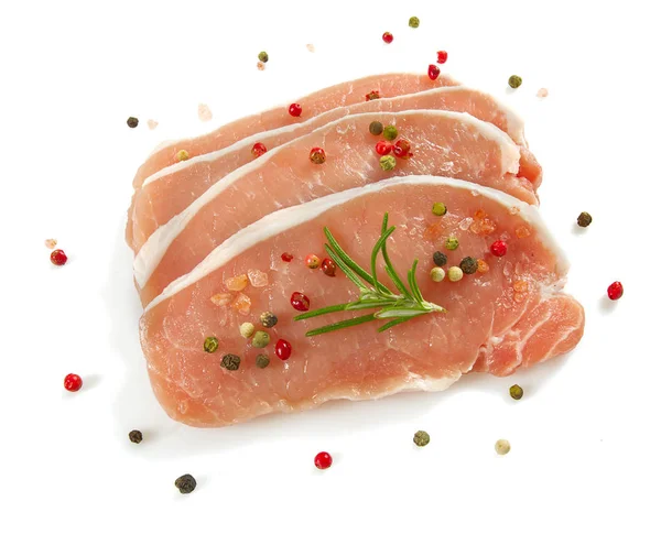 Sliced Raw Meat Isolated White — Stock Photo, Image