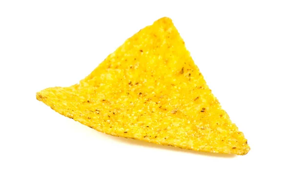 Een Chip Van Tortilla Geïsoleerd Wit — Stockfoto