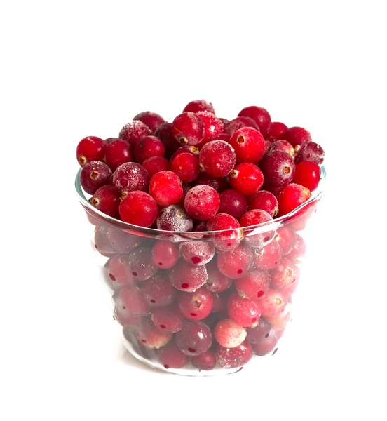 Frozen Cranberries Isolated White — Stock Photo, Image
