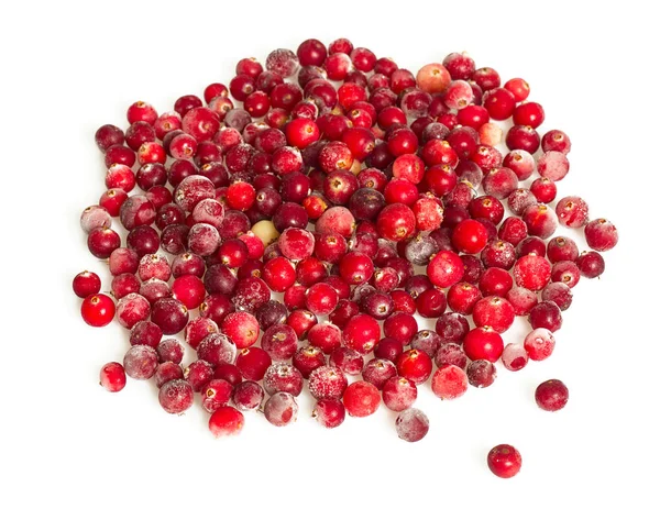 Frozen Cranberries Isolated White — Stock Photo, Image