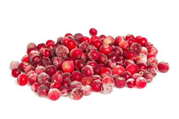 Cranberries Congeladas Isoladas Branco — Fotografia de Stock