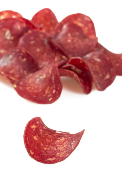 Rindfleisch Chips Isoliert Auf Weiß — Stockfoto