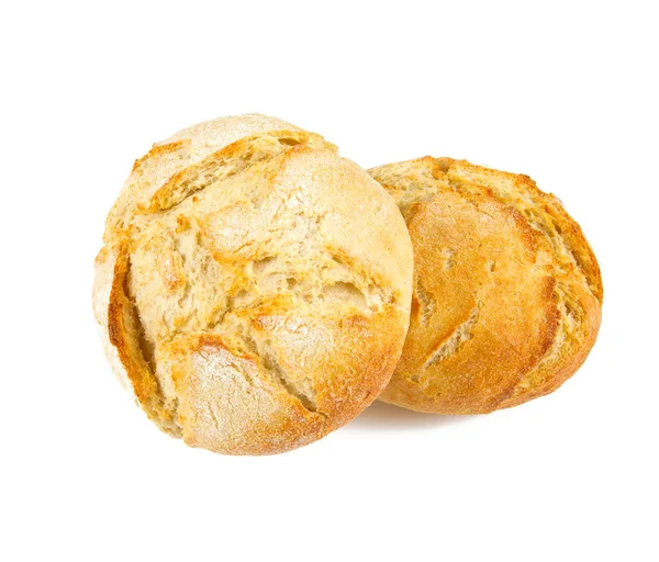 Frisches Brötchen Isoliert Auf Weiß — Stockfoto