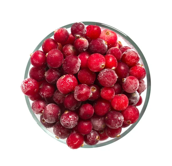 Frozen Cranberries Isolated White — Stock Photo, Image