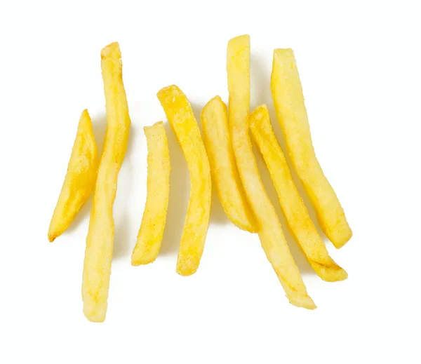 Pommes Frites Isolerade Vitt — Stockfoto