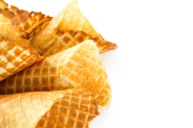 waffle konileri üzerinde beyaz izole