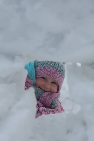 Cute Little Girl Winter Girl — Stock Photo, Image