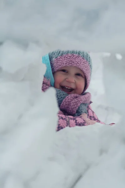 Schattig Klein Meisje Een Meisje Van Winter — Stockfoto