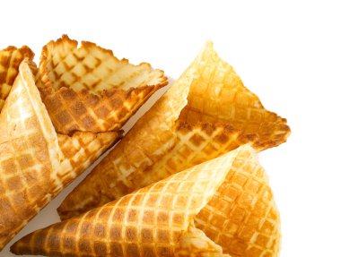 waffle konileri üzerinde beyaz izole
